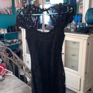 Short black lace dress
